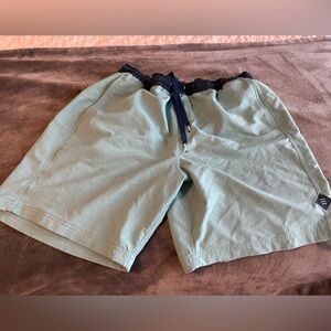 Free Fly Pastel Blue Teal Casual Outdoor Performance Stretch Shorts Men L C3